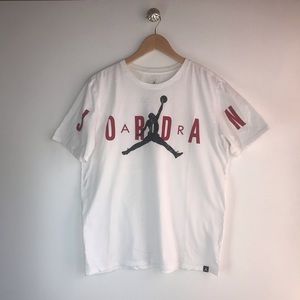 Jordan jumpman spell out big logo t- shirt white size: large